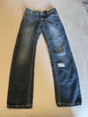 Xhilaration Bootcut Girls Size 10 Blue Medium Wash Denim Jeans Button Pockets